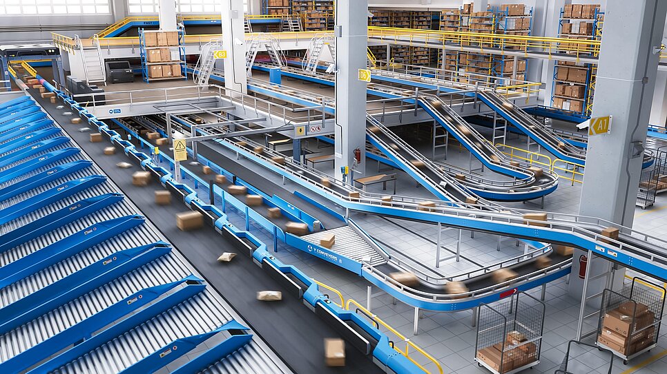 Ein Logistikzentrum für Pakete