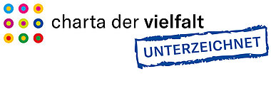 Logo der Charte der Vielfalt und dem Zusatz "Unterzeichnet"