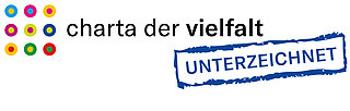 Logo der Charte der Vielfalt und dem Zusatz "Unterzeichnet"