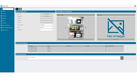 Dashboard eine Software für die Nachverfolgung von Paketen. 