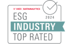 Logo des Sustainalytics-Ratings in der Kategorie "Industrie".