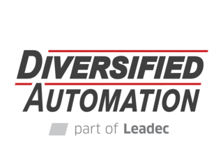 Logo von Diversified Automation mit dem Zusatz "part of Leadec". 