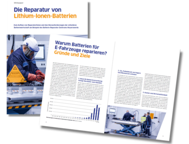 Cover des Leadec-Whitepapers zum Thema Batteriereparatur. 