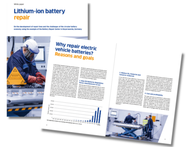 Cover of the whitepaper on battery repair. 