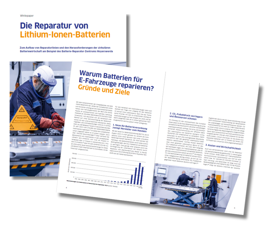 Cover des Leadec-Whitepapers zum Thema Batteriereparatur. 