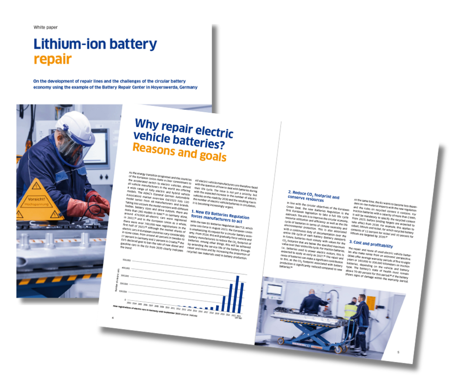 Cover of the whitepaper on battery repair.